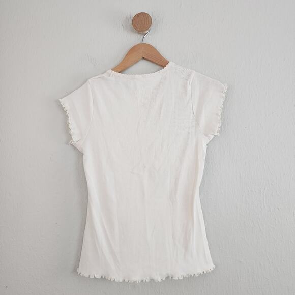 Chaser NWT Vida Amorosa Graphic Baby Tee Cropped Cotton Lettuce Edge Y2K - Picture 9 of 9